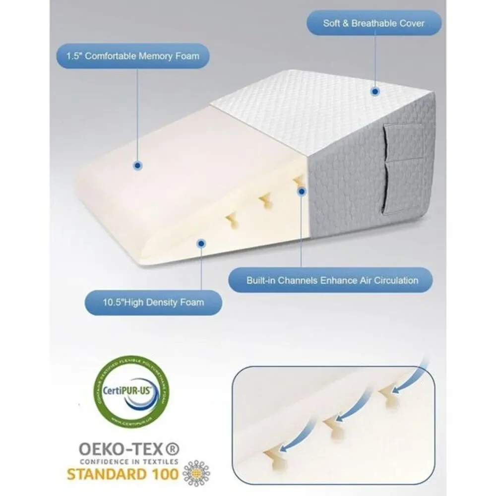 Wedge Pillow for Sleeping Bed Wedge Pillow for after Surgery Triangle Eleva‎ New